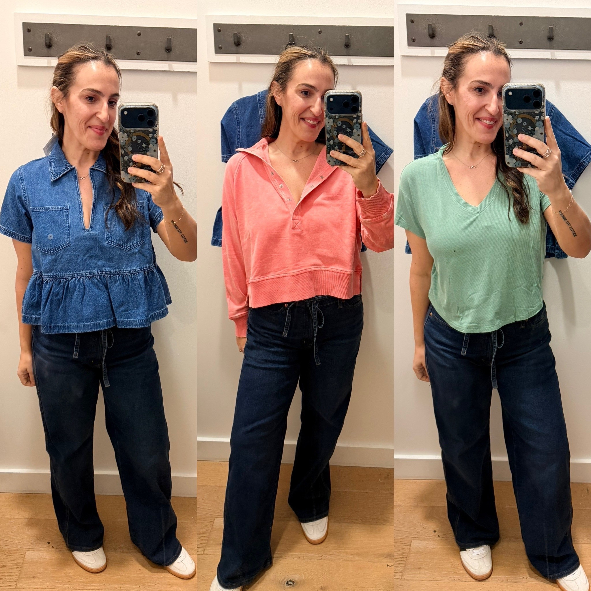 The pictures don’t do any of these justice! 

Peplum top is adorable! It’s oversized but so great with wide leg pants. I did a medium but you could size down.

The sweatshirt is amazing!!! It’s so soft and a gorgeous color! It’s oversized, I did a medium but could size down. 

The tee is perfect! It’s soft and ribbed, scooped on the sides, love it with wide leg pants! I size down to a small. 

#LTKOver40 #LTKSaleAlert #LTKootd