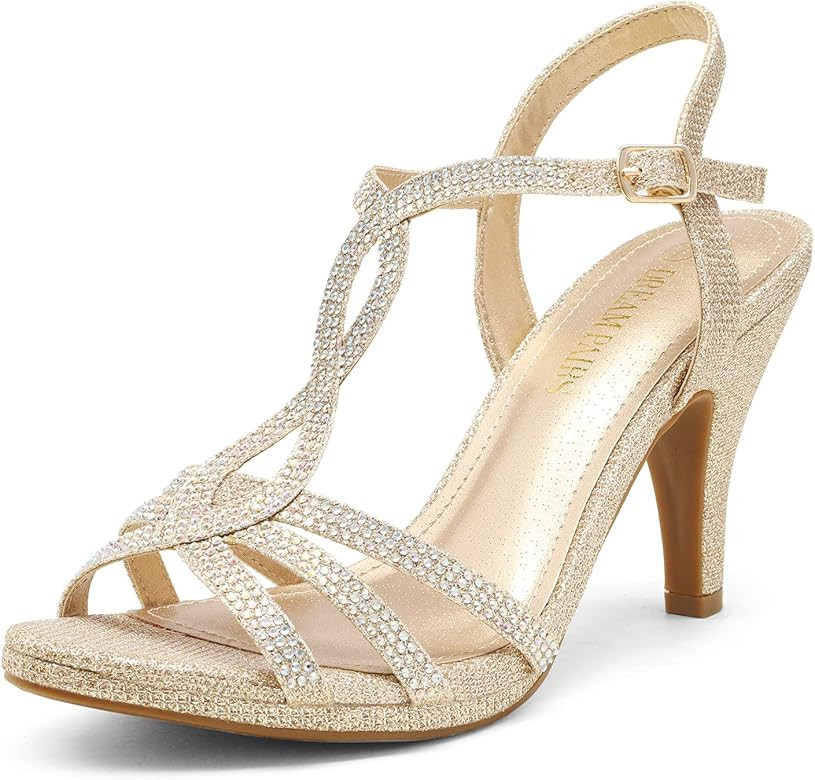 DREAM PAIRS Women's Amore Fashion Stilettos Open Toe Pump Heel Sandals | Amazon (US)