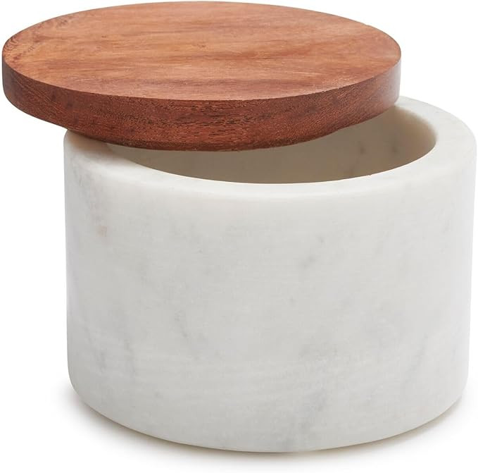 Sur La Table Marble Salt Keeper with Acacia Wood Lid | Amazon (US)