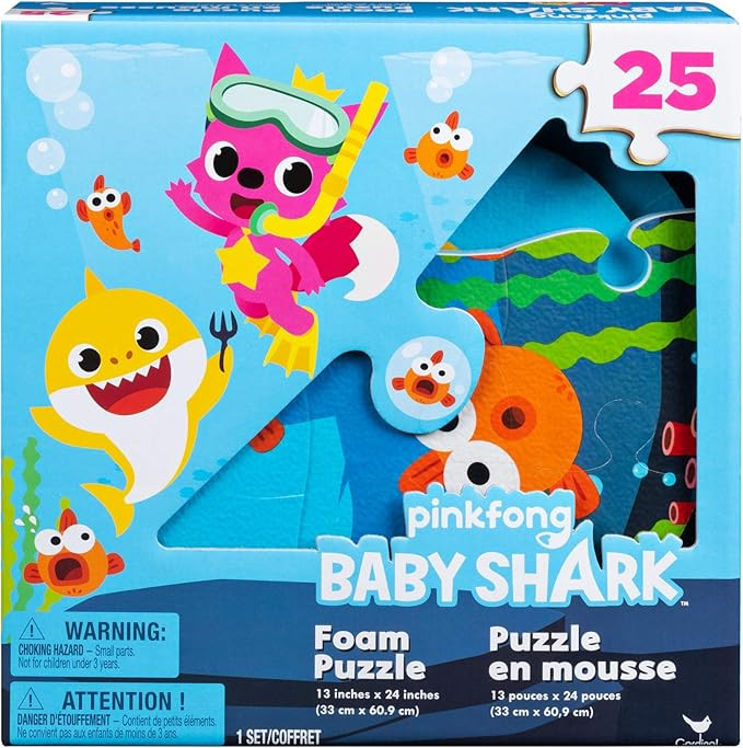 Pinkfong Baby Shark 25-Piece Foam Jigsaw Puzzle for Families, Kids, and Preschoolers Ages 4 and U... | Amazon (US)