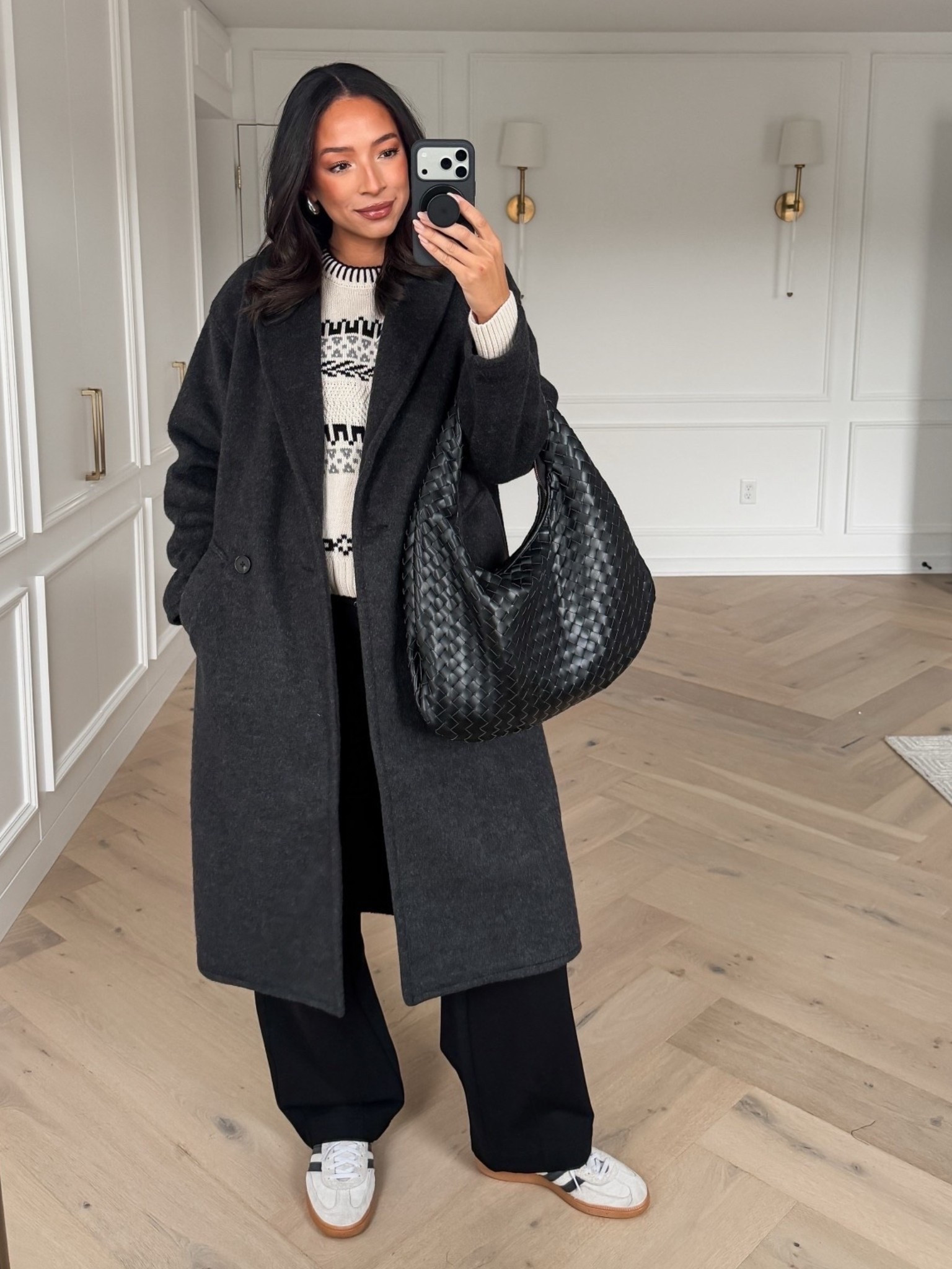 Casual holiday outfit!! Wearing size L fair isle sweater, size M black barrel pants and size M grey coat

Winter outfit 
Winter fashion 
Comfy outfit 
Holiday outfit
Holiday party outfit


#LTKHoliday #LTKFindsUnder100 #LTKSeasonal