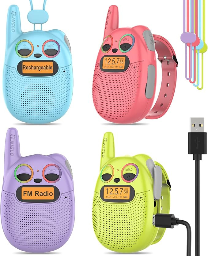 Qniglo Walkie Talkies for Kids Rechargeable 4 Pack, Kids Toys for 3-14 Year Old Girls Gifts Walki... | Amazon (US)