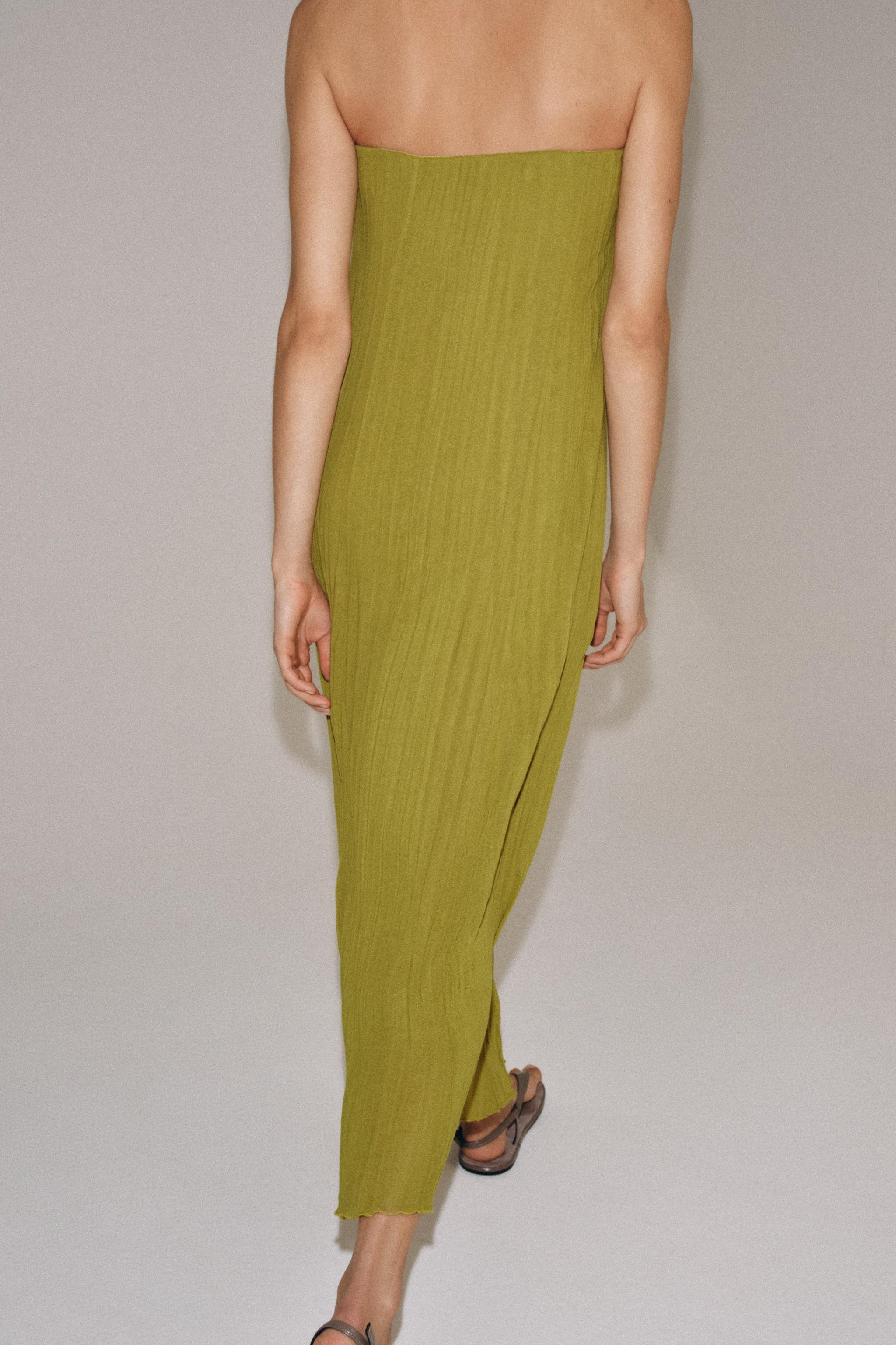 STRAPLESS TEXTURED DRESS | Zara US
