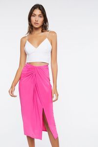 Knotted High-Rise Midi Skirt | Forever 21 (US)