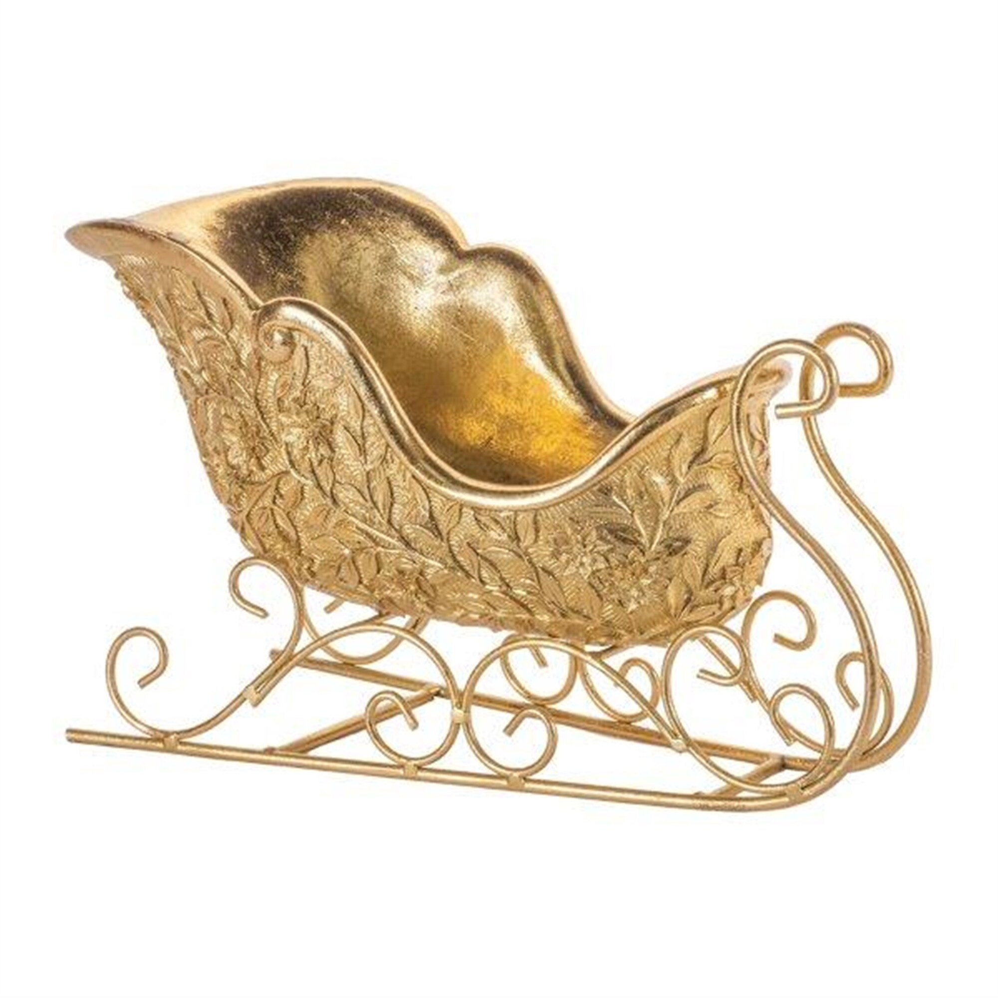 Gold Holiday Sleigh Decor 15"L | Bed Bath & Beyond