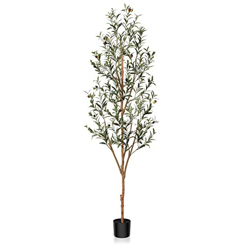 Kazeila Artificial Olive Tree 6FT Tall Faux Silk Plant for Home Office Decor Indoor Fake Potted Tree with Wood Branches and Fruits | Amazon (US)
