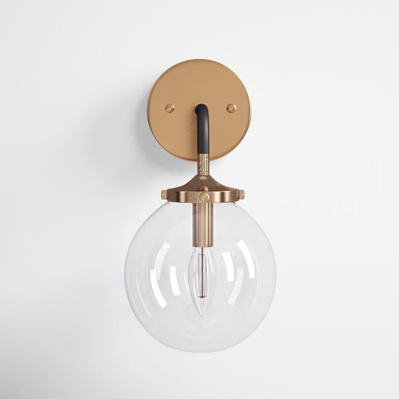 Dion 1 - Light Dimmable Matte Black/Antique Gold Armed Sconce | Wayfair North America