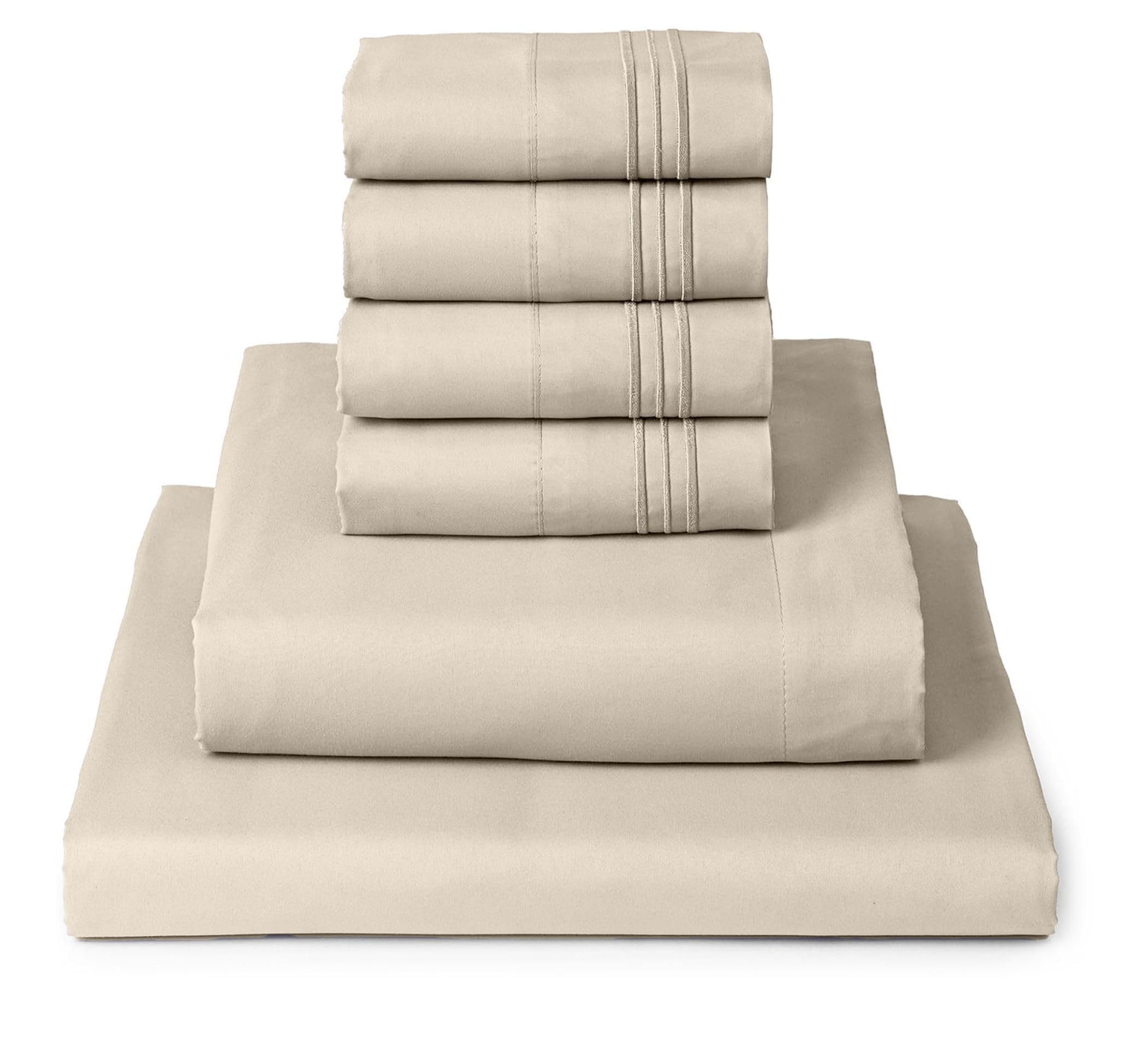 Mellanni King Sheet Set - 6-Piece Iconic Collection Bedding, (Including 4 Pillowcases), 16-Inch D... | Amazon (US)