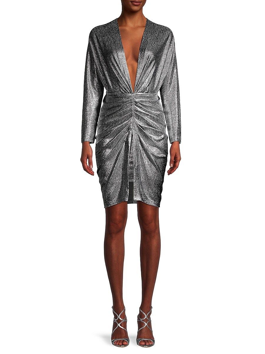 IRO Women's Cilty Ruched Metallic Dress - Silver - Size 38 (6) | Saks Fifth Avenue OFF 5TH