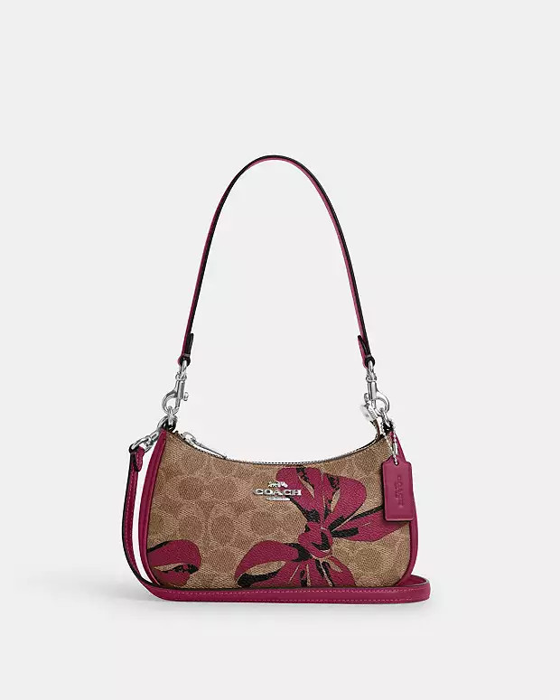 Teri Mini Crossbody Bag In Signature Canvas With Bow Print | Coach Outlet US