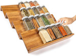 Click for more info about MesiKit's Acacia Spice Drawer Organizer Insert- 4 Tier Space Saving Spice Rack Organizer for Cabi...