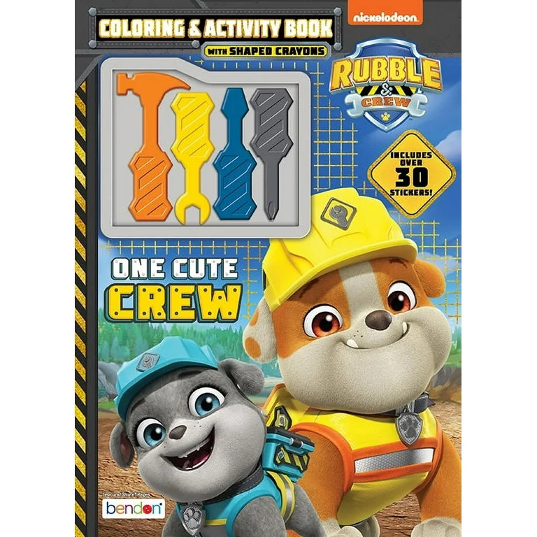 Nickelodeon Rubble and Crew 32-Page Coloring and Activity Book with Shaped Crayons, by Bendon | Walmart (US)