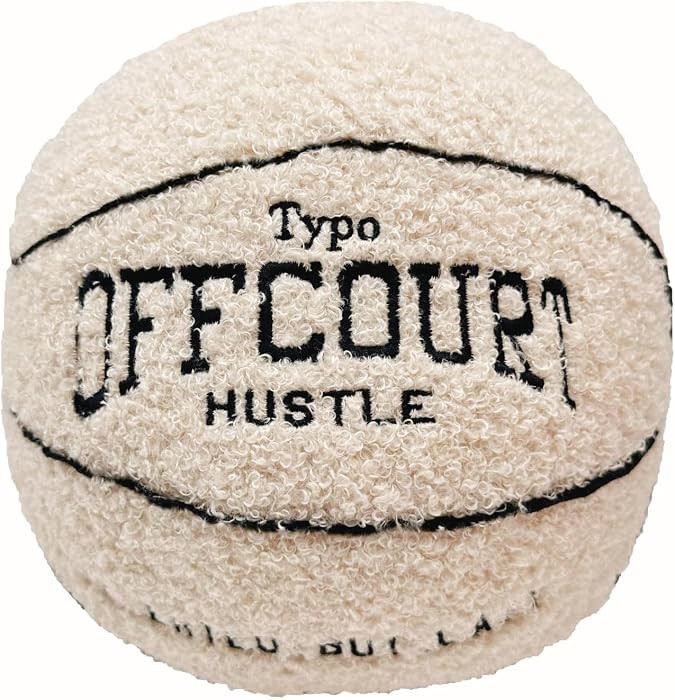 2023 New Offcourt Basketball Pillow, 11" Basketball Shaped Teddy Fleece Embroidered Throw Pillow ... | Amazon (US)