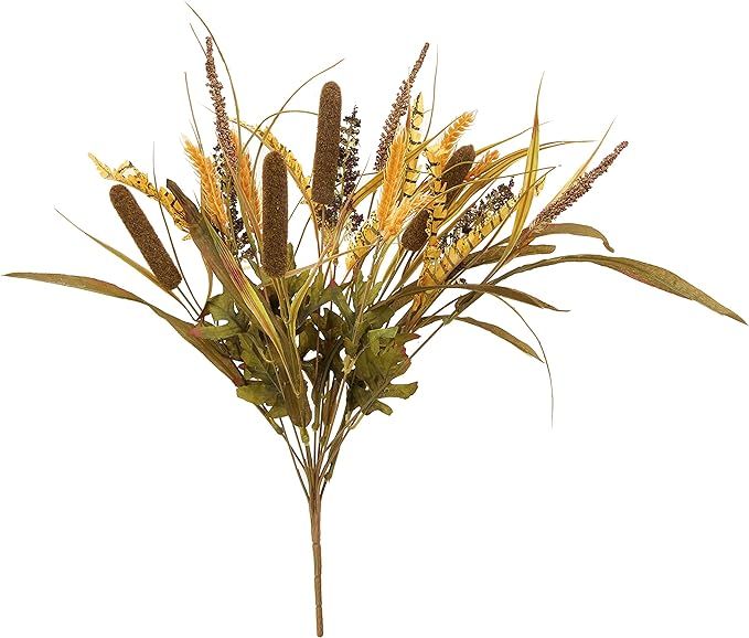 Admired By Nature GPB4407-TUSCANY Faux Cattail Wheat Fall Mix Bush Arrangement, Tuscany | Amazon (US)