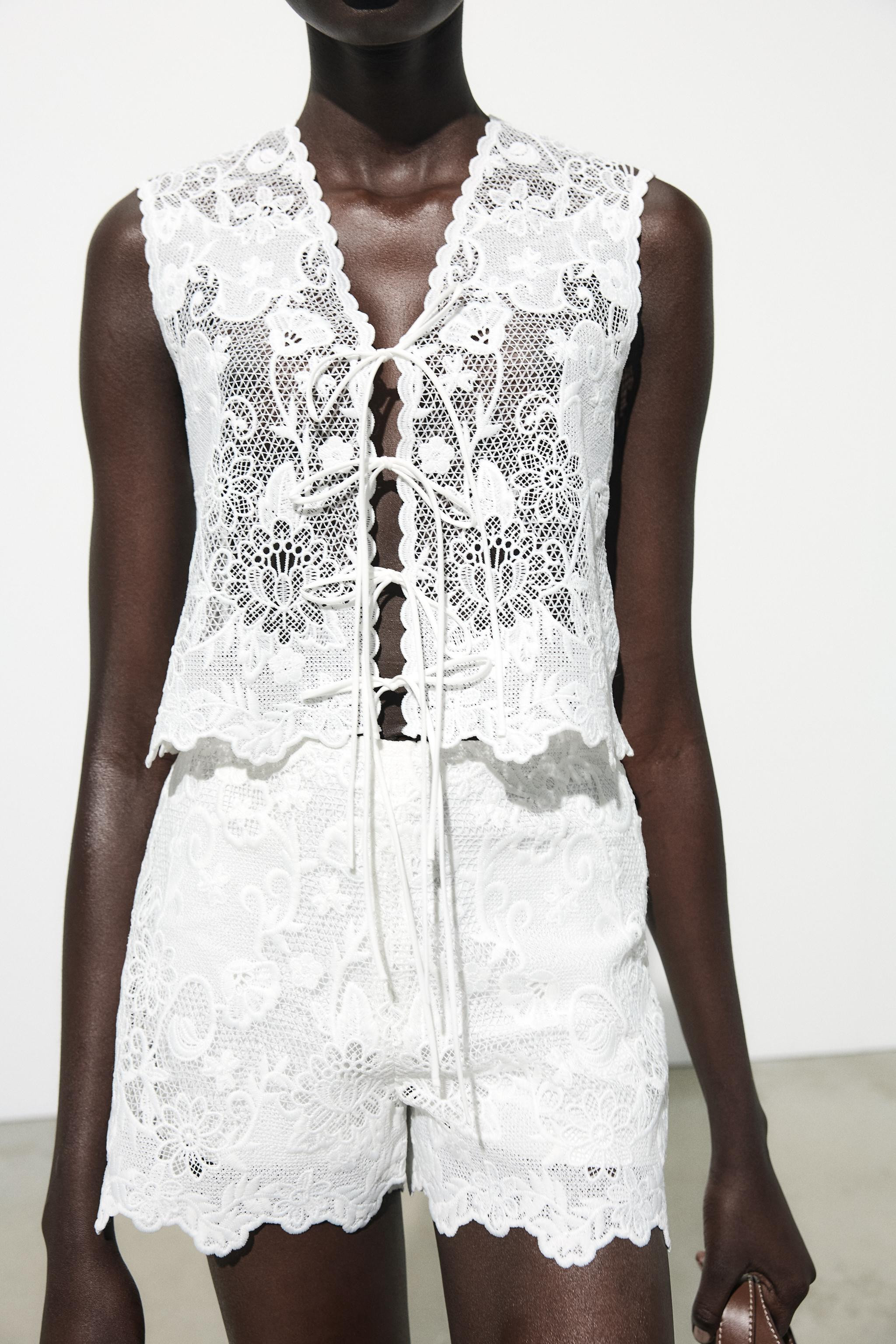 EMBROIDERED TIE VEST | Zara US