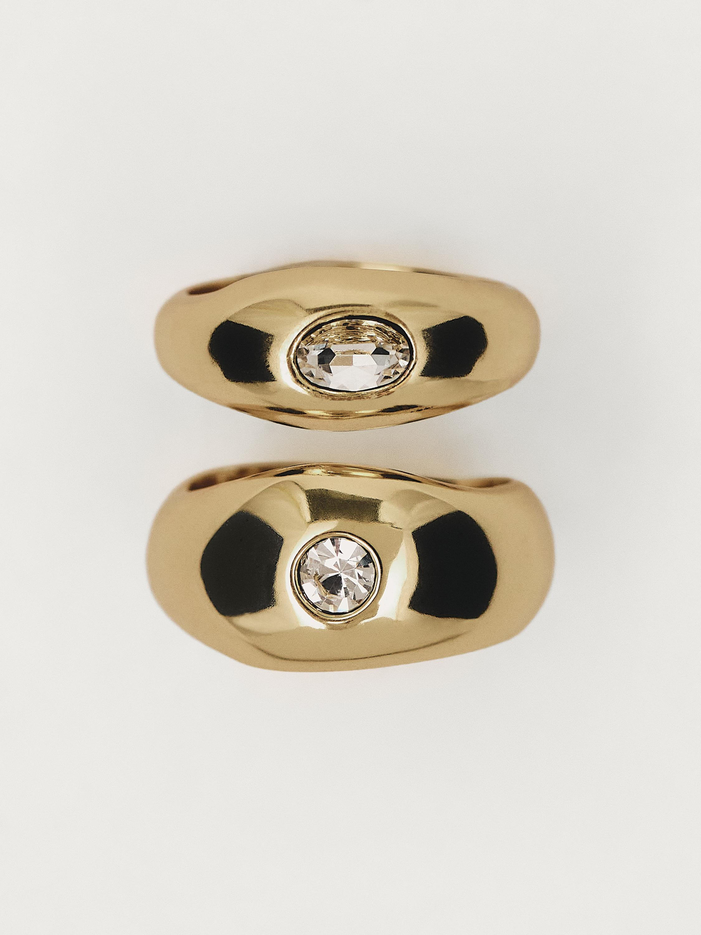 Set of 2 rhinestone rings | Massimo Dutti UK