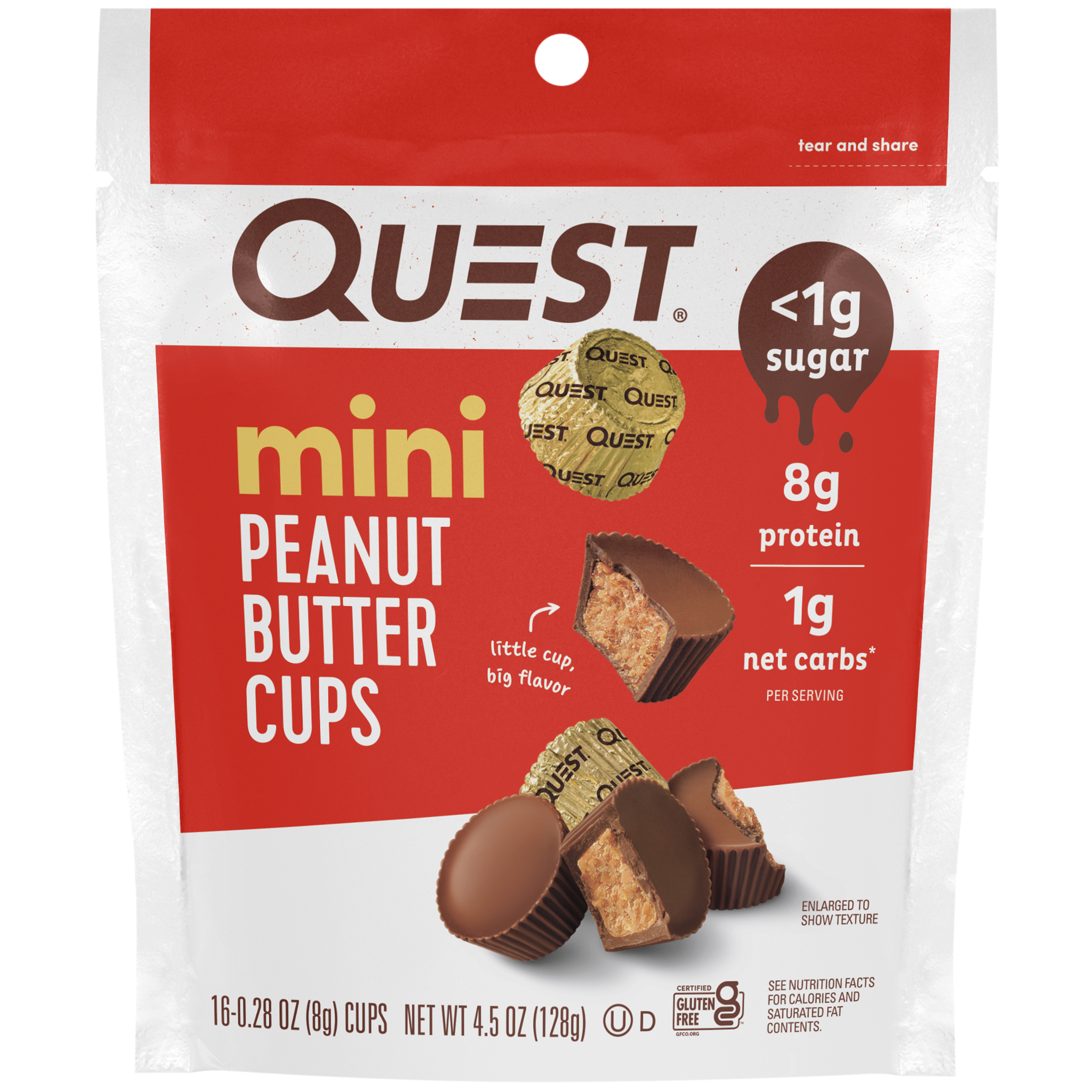 Quest Mini Peanut Butter Cups, Low Carb, High Protein, 16 Count | Walmart (US)