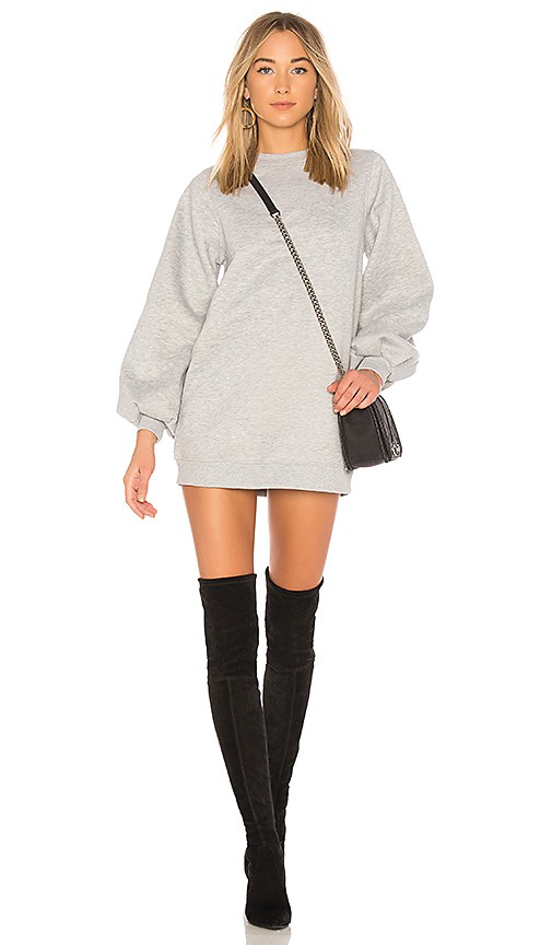 Jessa Sweatshirt Dress in Charcoal | Revolve Clothing (Global)
