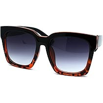 Womens Boyfriend Style Oversize Horned Rim Thick Plastic Sunglasses | Amazon (US)