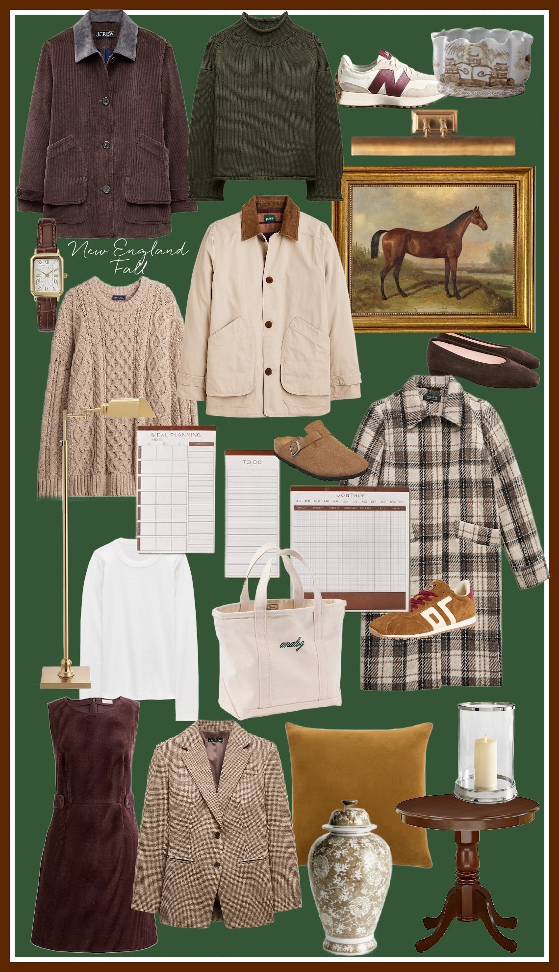 🍁🍂 My picks fall this year 🍂🍁

Fall fashion, New England fall wardrobe, barn coat, j crew, preppy, equestrian home decor, fall decor, Ralph
Lauren