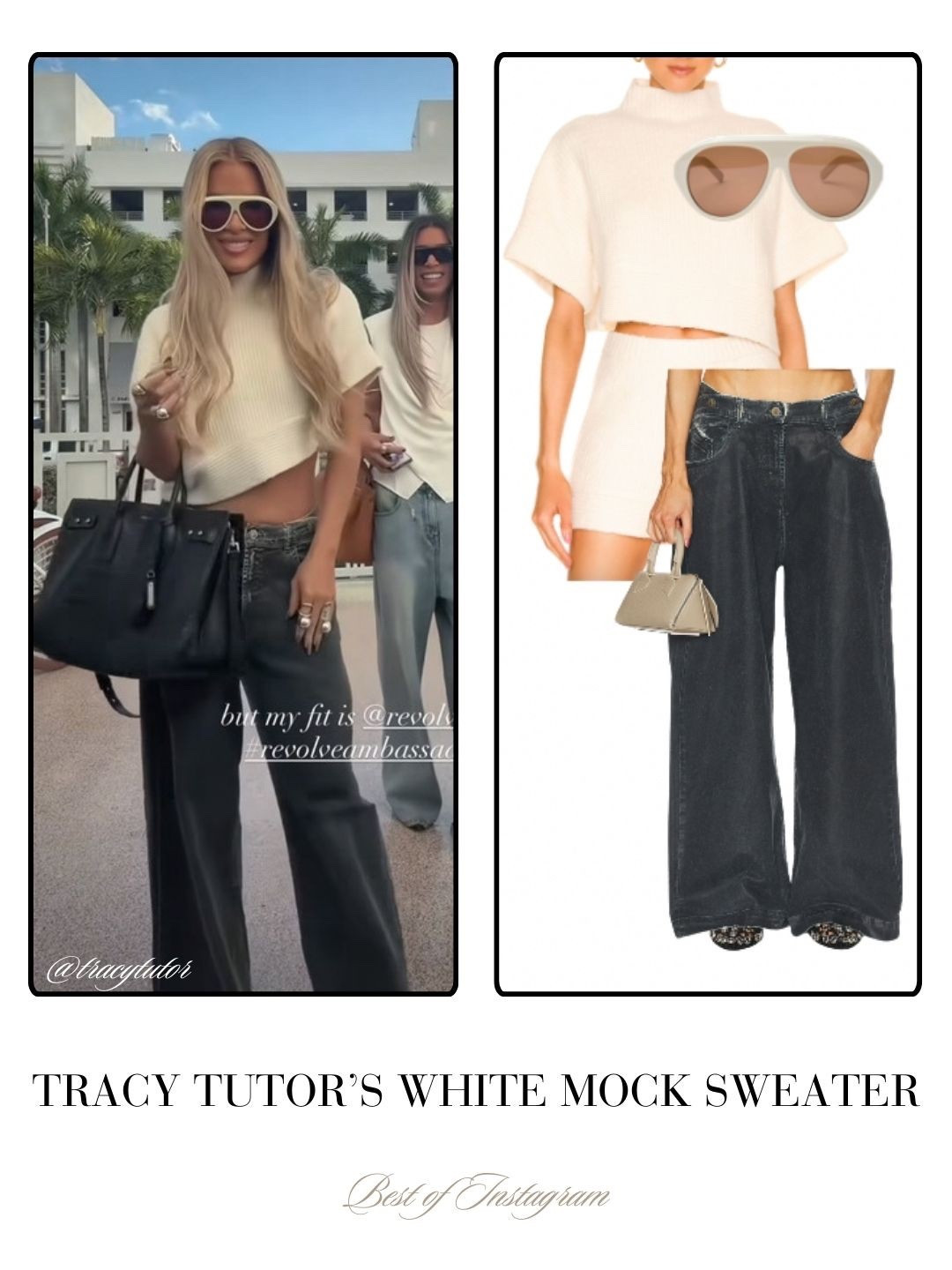 Tracy Tutor’s White Mock Neck Sweater 📸 + ID = @tracytutor 