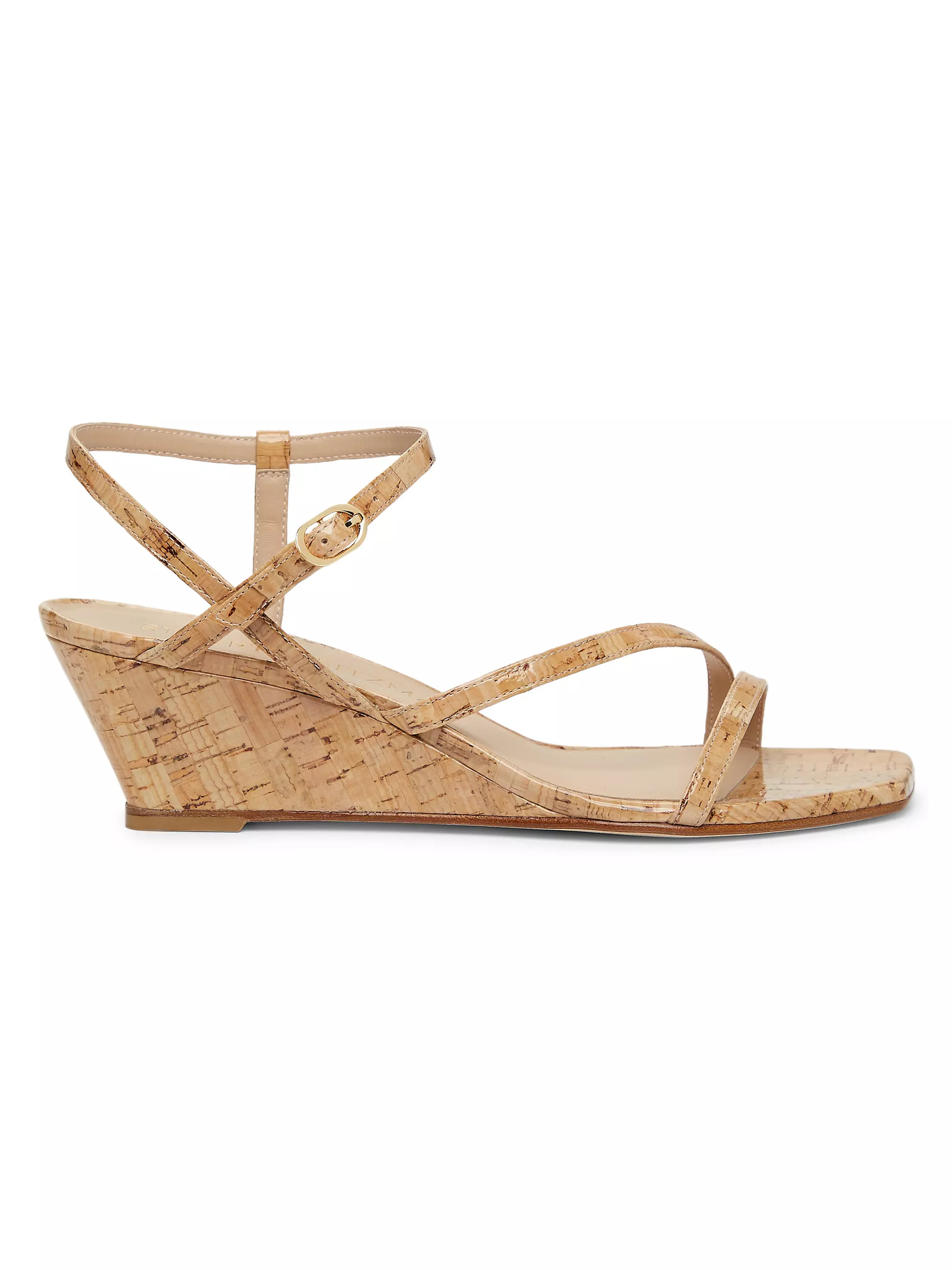 Oasis 50MM Lacquered-Cork Wedges | Saks Fifth Avenue