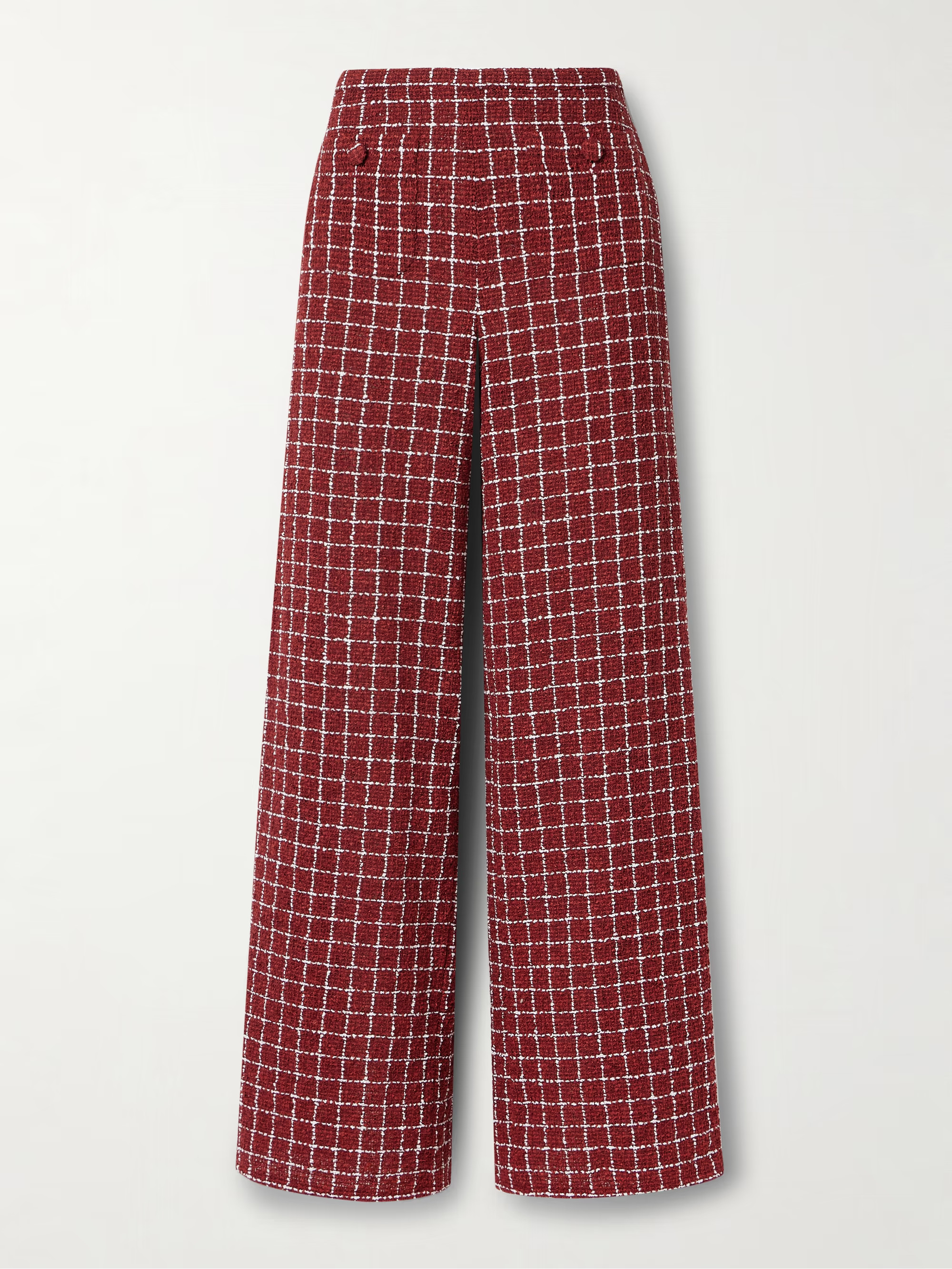Amelia checked bouclé-tweed wide-leg pants | NET-A-PORTER (UK & EU)