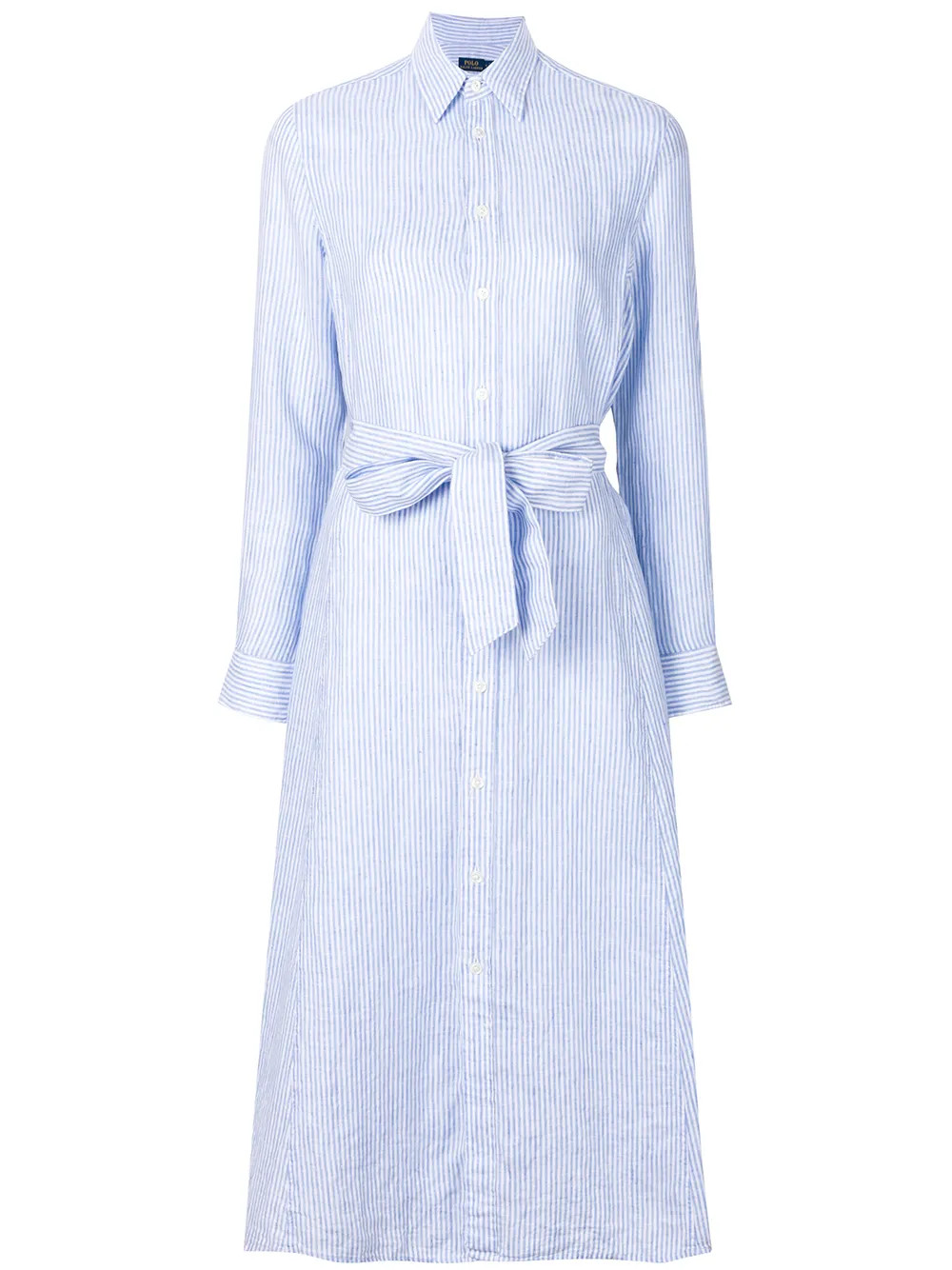 Polo Ralph Lauren belted shirt dress - Blue | FarFetch US