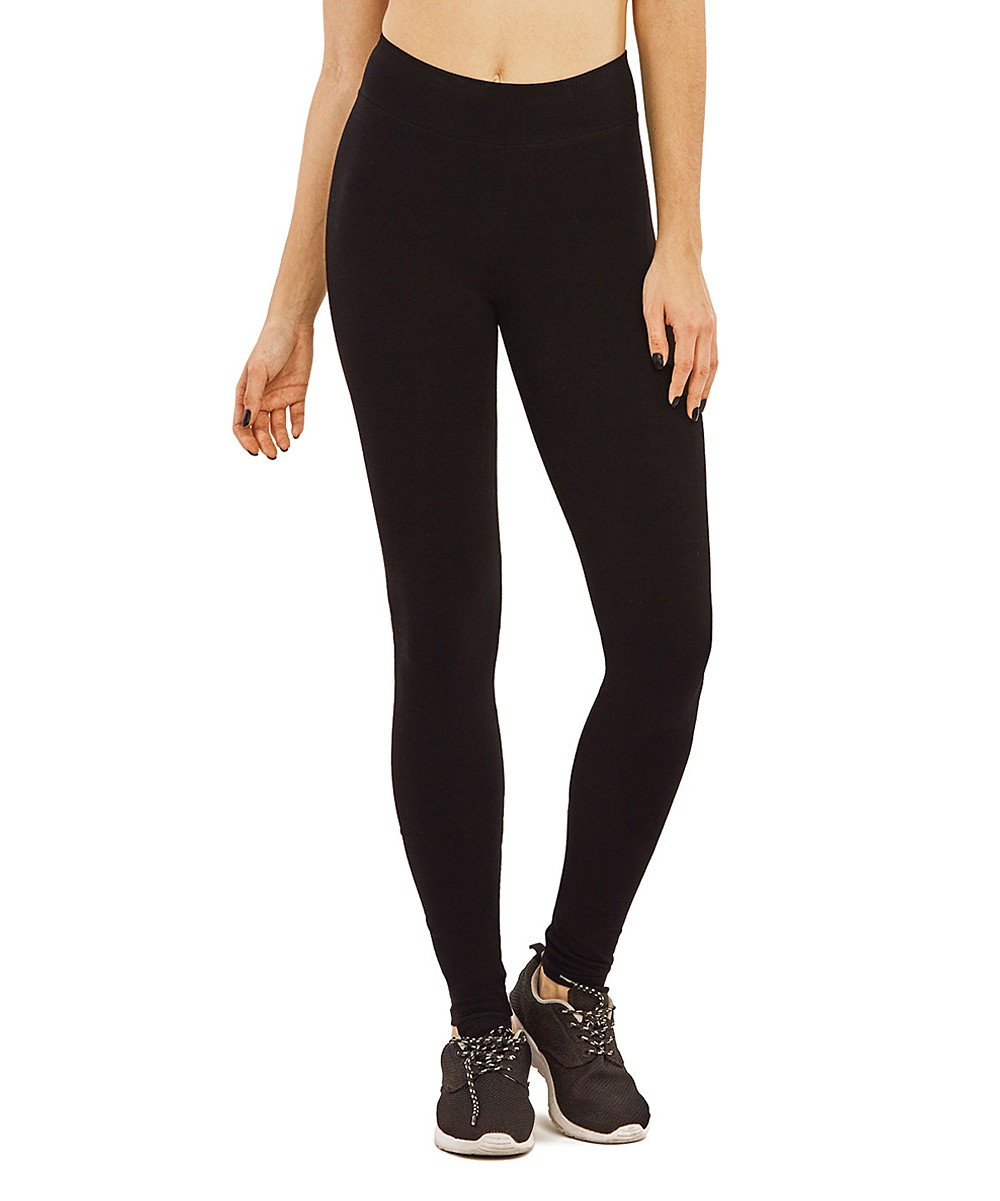 24|7 Frenzy Women's Leggings BLACK - Black Leggings - Women & Plus | Zulily