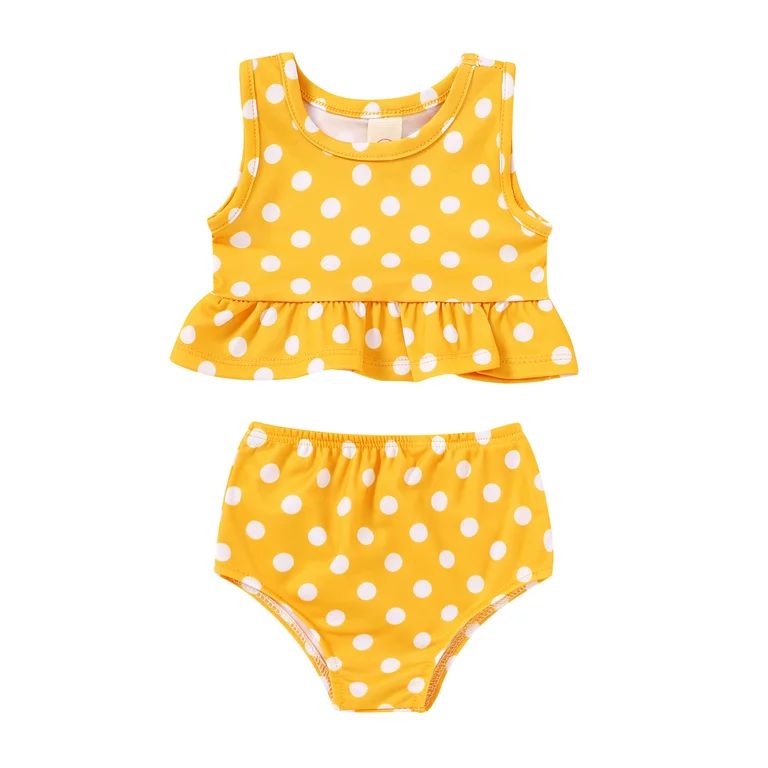 Younger Tree Toddler Baby Girls Summer Swimsuit Sleeveless Striped Swimwear Two-Piece Suit Beach ... | Walmart (US)