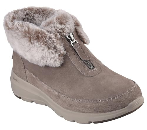 Skechers Women's On-The-Go Glacial Ultra-Sweet Vibes Ankle Boot, Dark Taupe, 9.5 | Amazon (US)