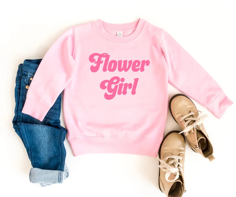 Flower Girl Sweatshirt With Pink Ink, Flower Girl Proposal, Flower Girl T-shirt, Flower Girl Shir... | Etsy (US)
