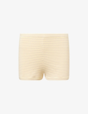 Stripe-Print Mid-Rise Ribbed-Knit Shorts | Selfridges