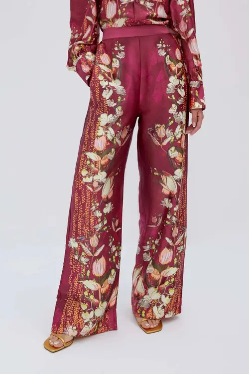RAISHMA Lauren Burgundy Trousers at Nordstrom, Size 18 Uk | Nordstrom