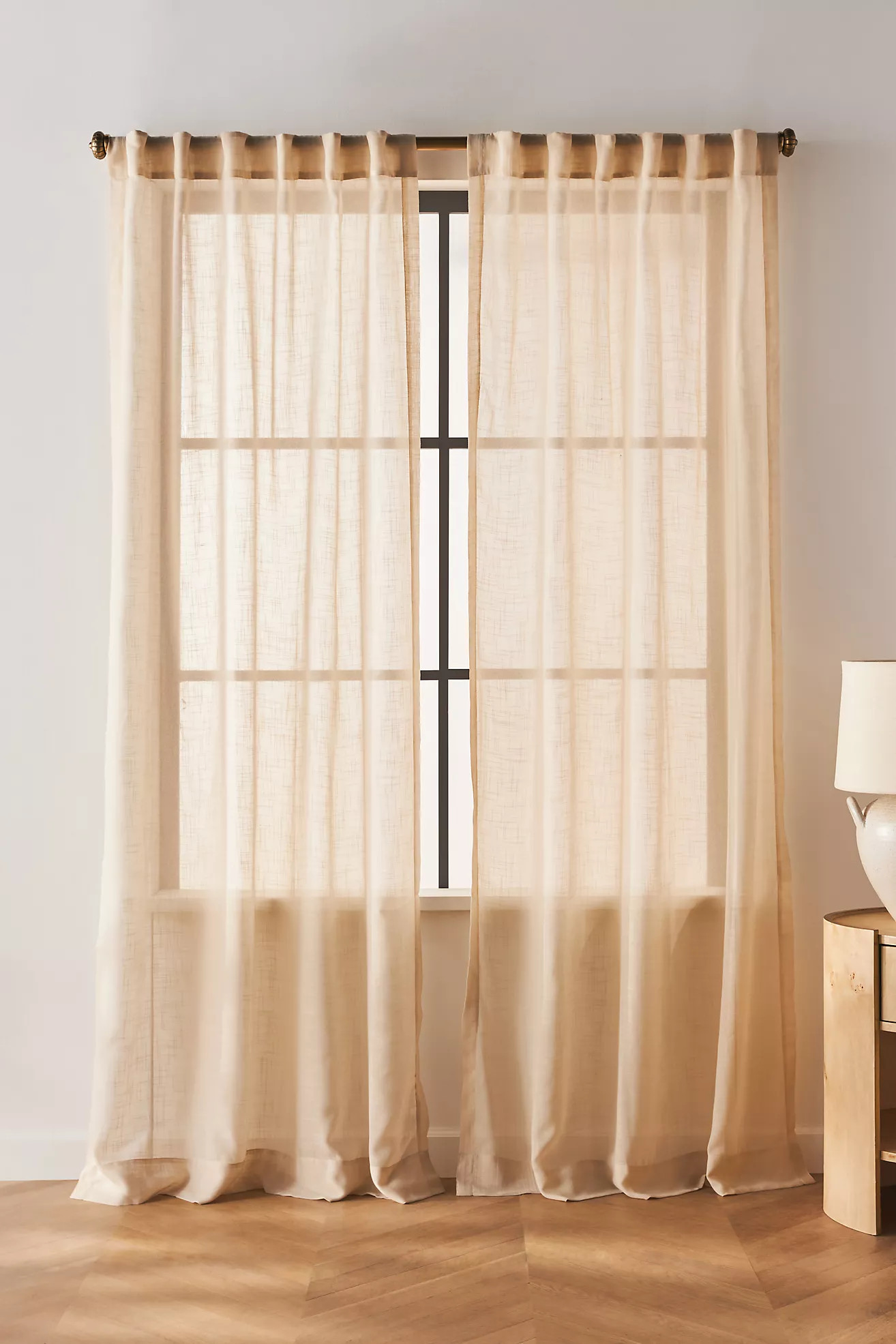 Lena Sheer Woven Curtain | Anthropologie (US)