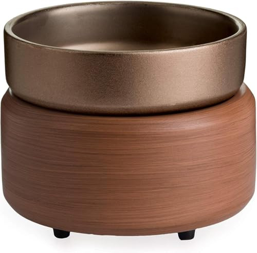Candle Warmers ETC 2-in-1 Candle and Fragrance Warmer for Warming Scented Candles or Wax Melts and Tarts with to Freshen Room, Pewter Walnut | Amazon (US)