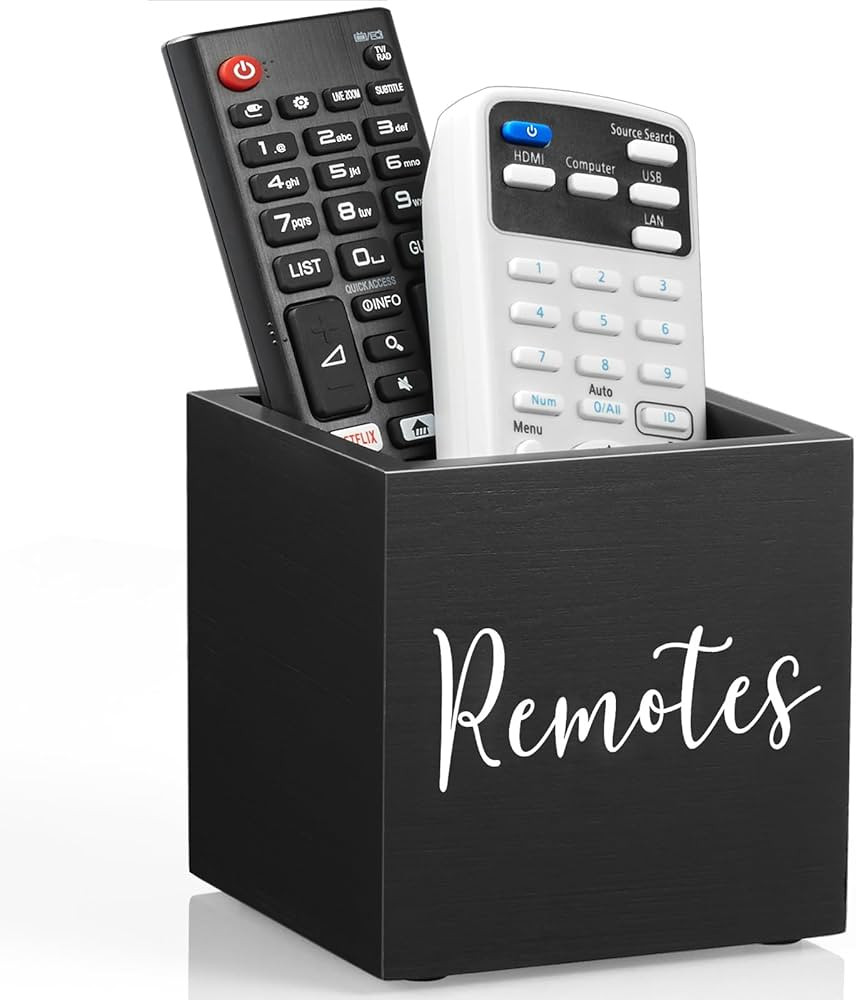 DRASTAR Remote Control Holder, Wood TV Remote Holder, Remote Storage Caddy, Remote Control Organi... | Amazon (US)