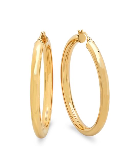 Gold-Plated Thick Hoop Earrings | Zulily