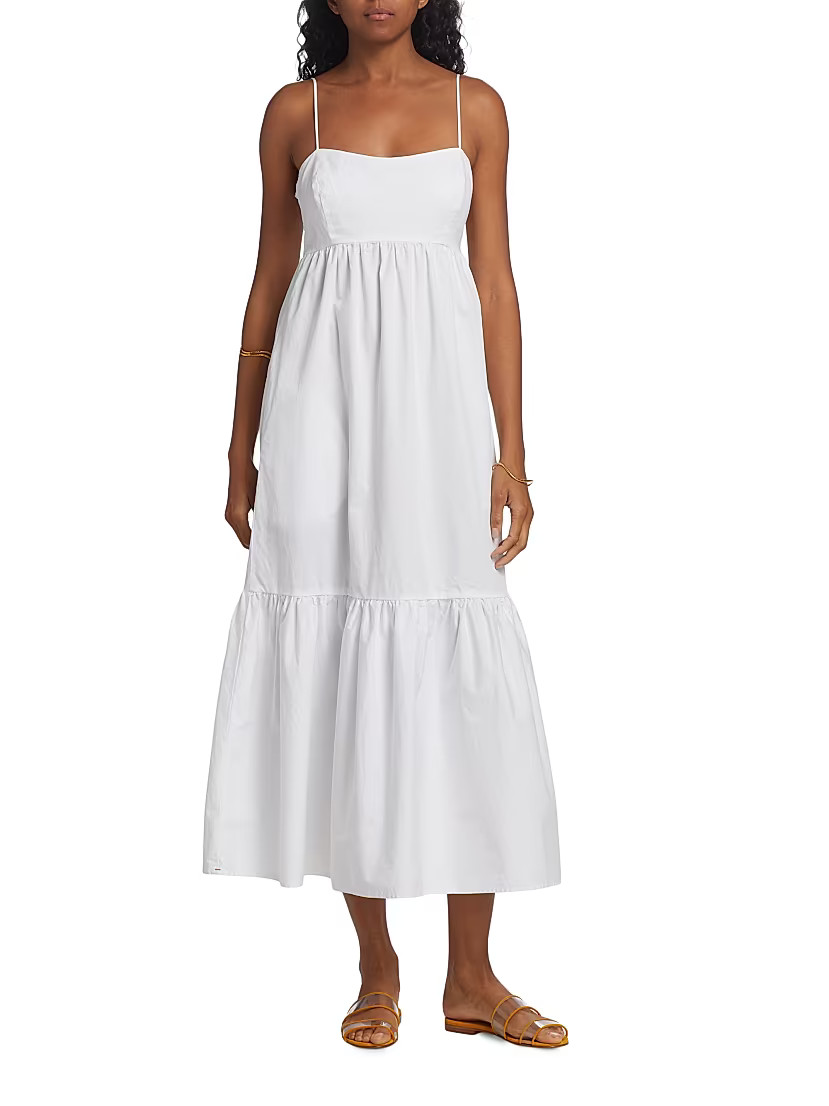 Freya Tiered Cotton Midi Dress | Saks Fifth Avenue