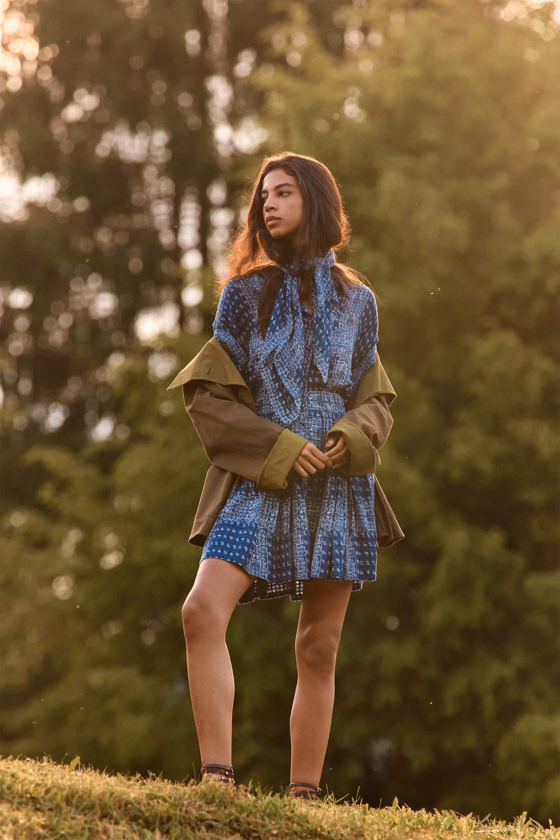 Howard Dress | Blue Bandana Print Mini Dress | Hunter Bell | Hunter Bell