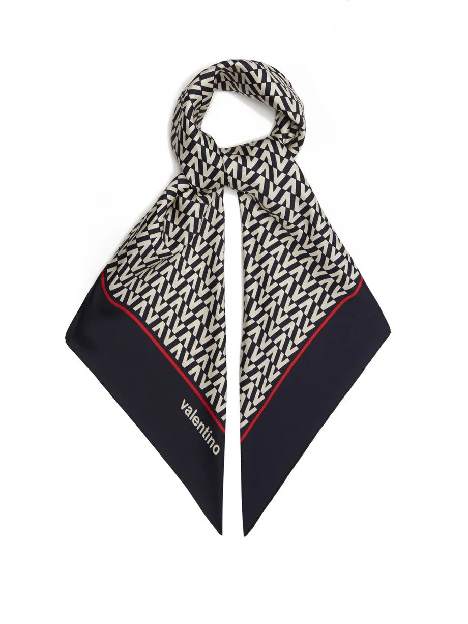 Optical-print silk-twill scarf | Matches (US)