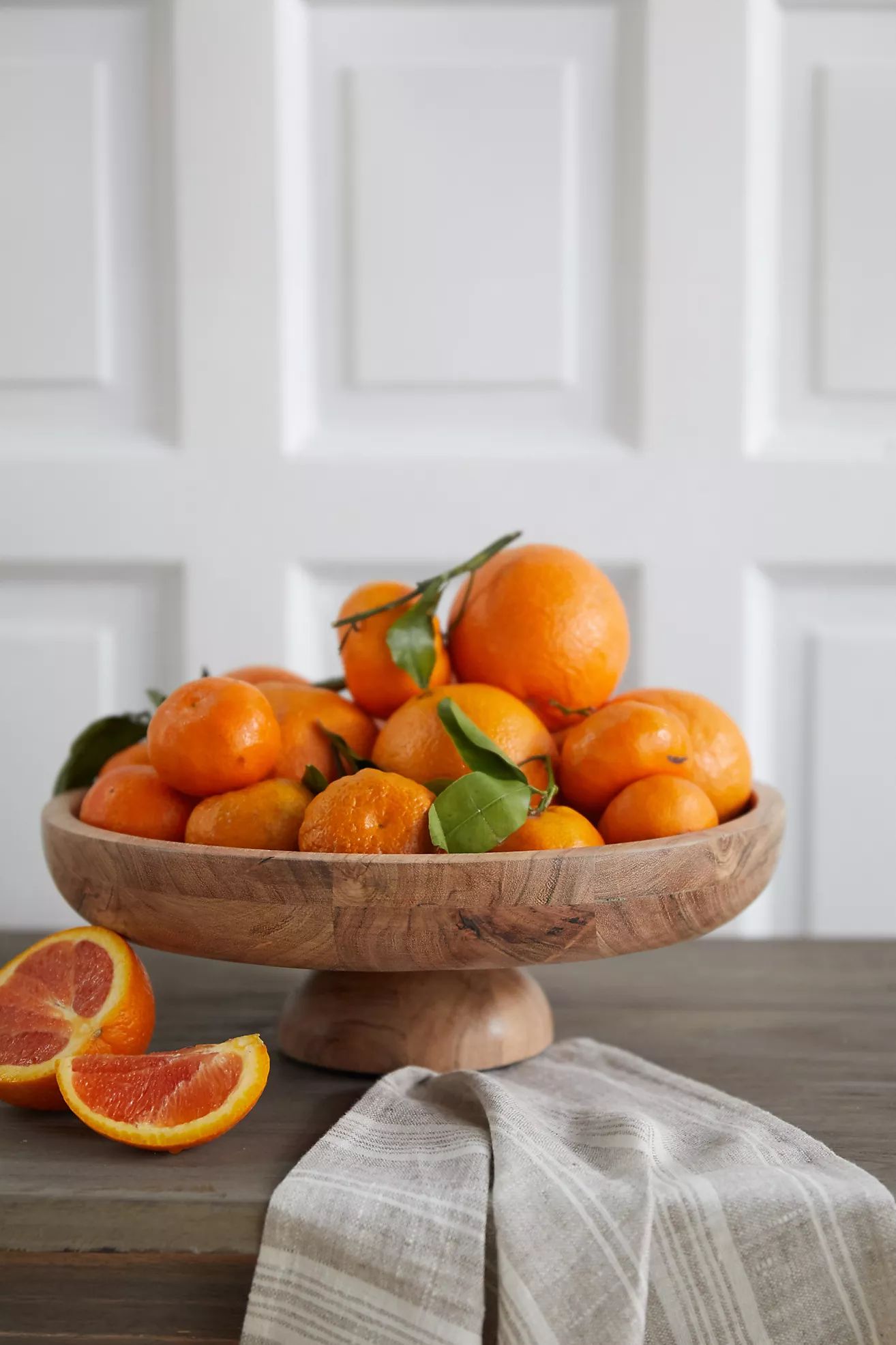Acacia Wood Footed Serving Bowl | Anthropologie (US)
