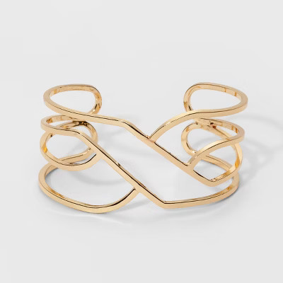 Open Wavy Cuff Bracelet - A New Day™ Gold | Target