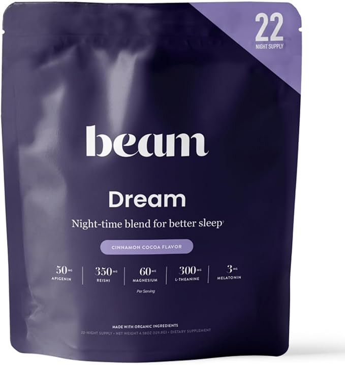 Beam Dream Sleep Powder, L-Theanine, Apigenin, Reishi and Magnesium, Third Party Tested Natural S... | Amazon (US)