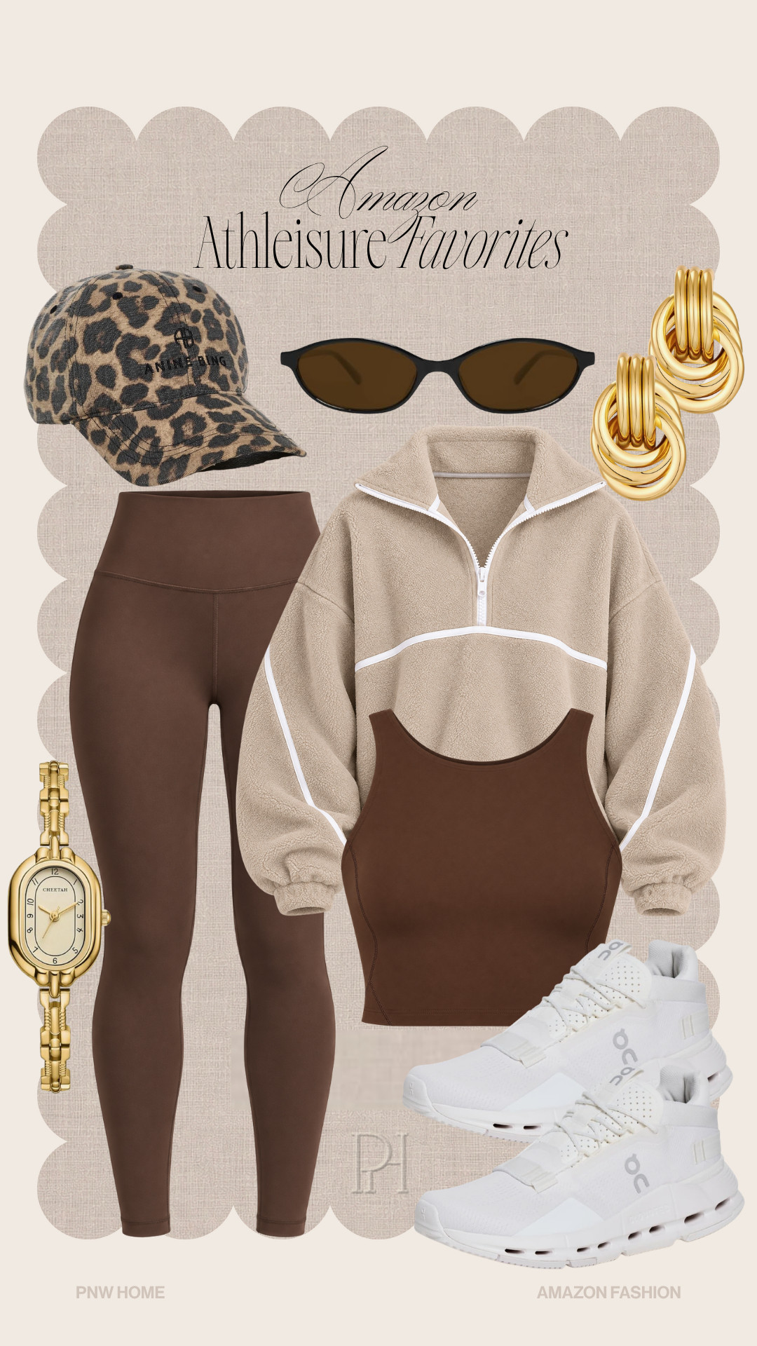 Loving these extra cute athleisure finds from Amazon!

fall fashion, fall looks, fall outfit, fall style, neutral outfit, athletic looks, brown leggings, brown sports bra, cropped tank, gym tank top, gym looks, workout gear, yoga leggings, tan pullover, neutral sweater, leopard print hat, baseball cap, oval sunglasses, gold watch, gold earrings, white sneakers, trainers, tennis shoes 

 #LTKgrwm #LTKfitnessgoals #LTKmomlife