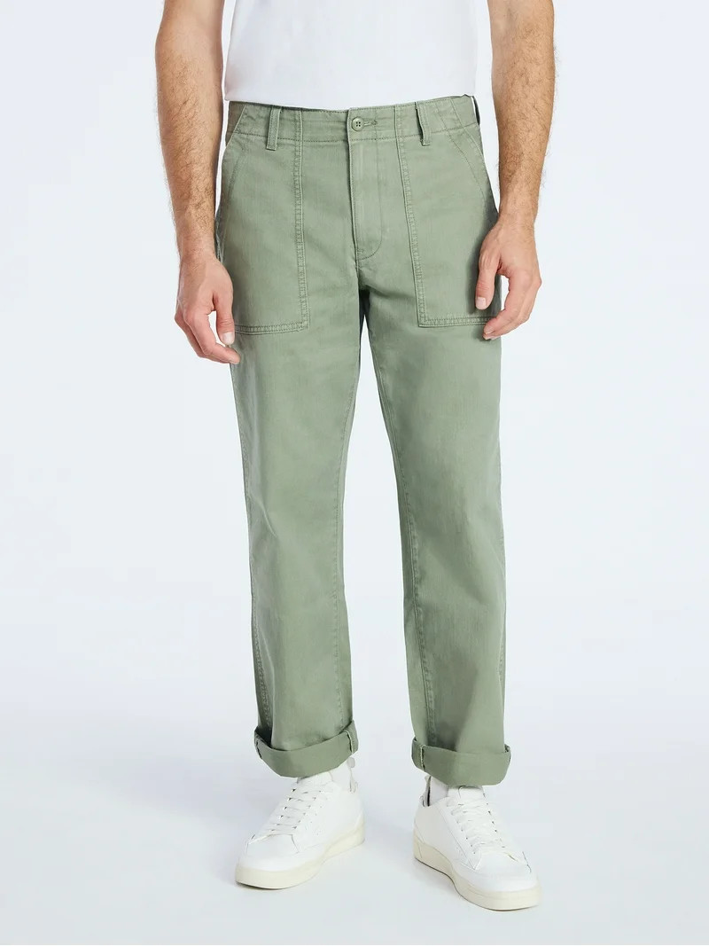 Free Assembly Men's Straight Fit Cotton Utility Pants, Sizes 30-38 | Walmart (US)