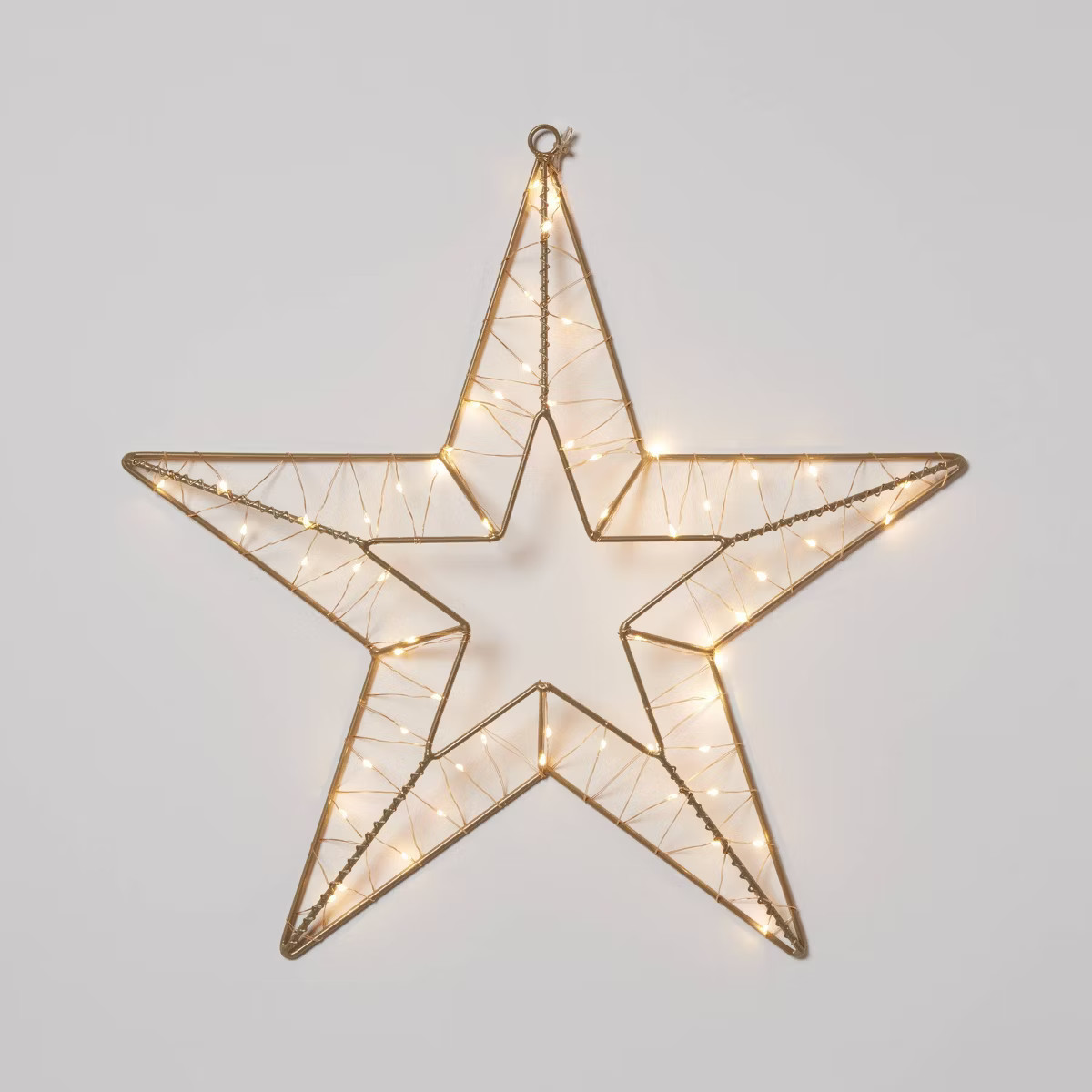 LED Dewdrop Wire Star Christmas Novelty Silhouette Light Warm White with Gold Wire - Wondershop... | Target
