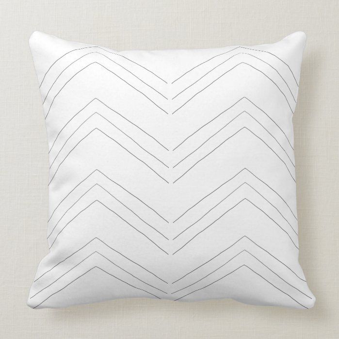 Simple Diagonal Chevron Lines On White Throw Pillow | Zazzle