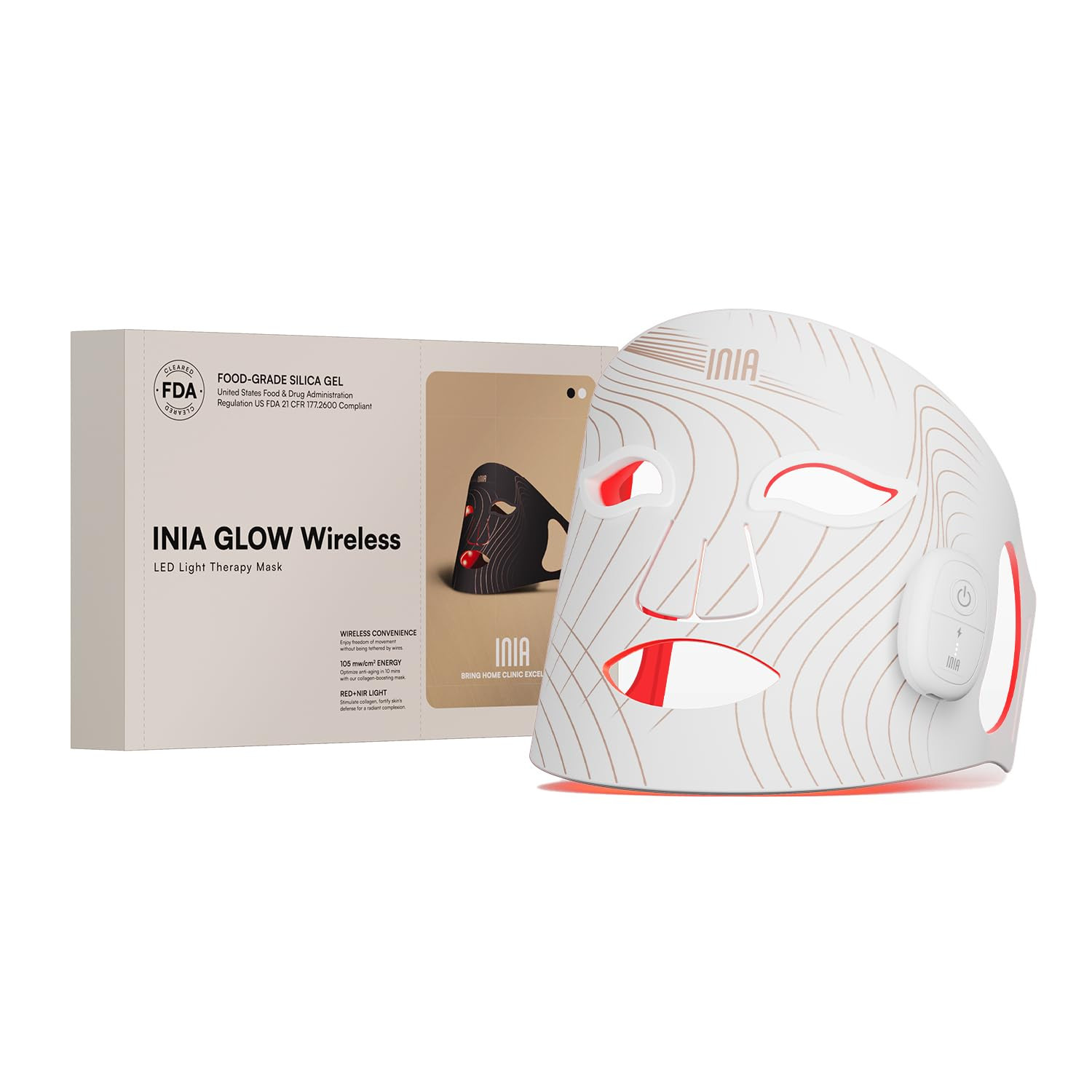 Red Light Therapy Mask for Face, Glow Wireless LED Face Mask Light Therapy with Near-Infrared Red... | Amazon (US)