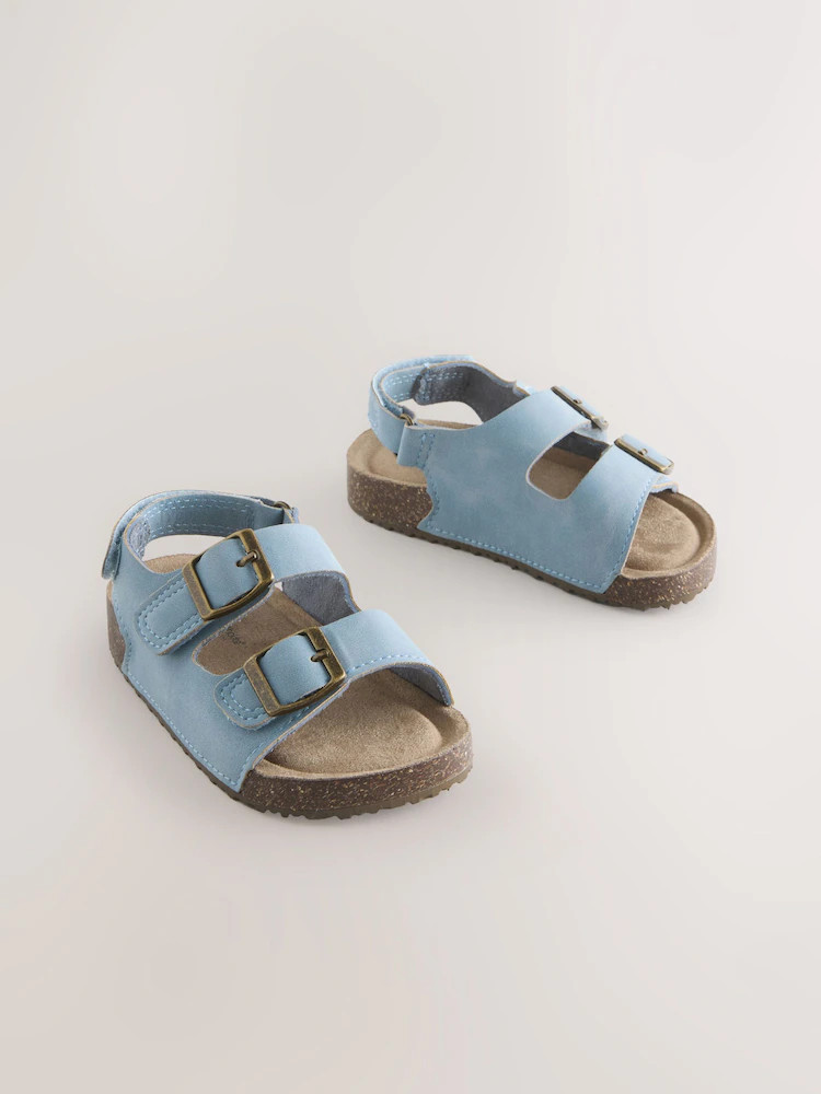 Blue Standard Fit (F) Double Buckle Cushioned Footbed Sandals | Next US